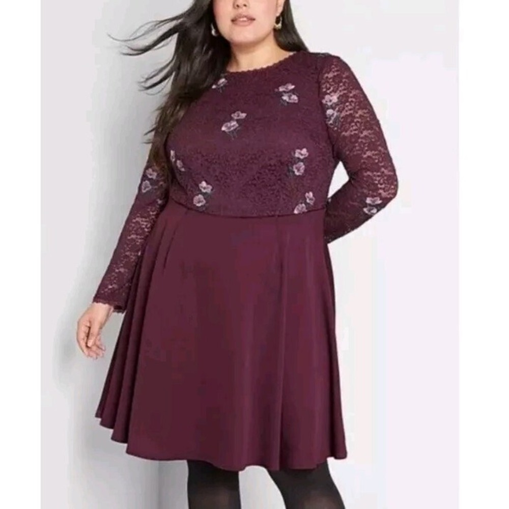 NWT Modcloth Ready to Bloom Dress Women's 12 Lace Floral Embroidery